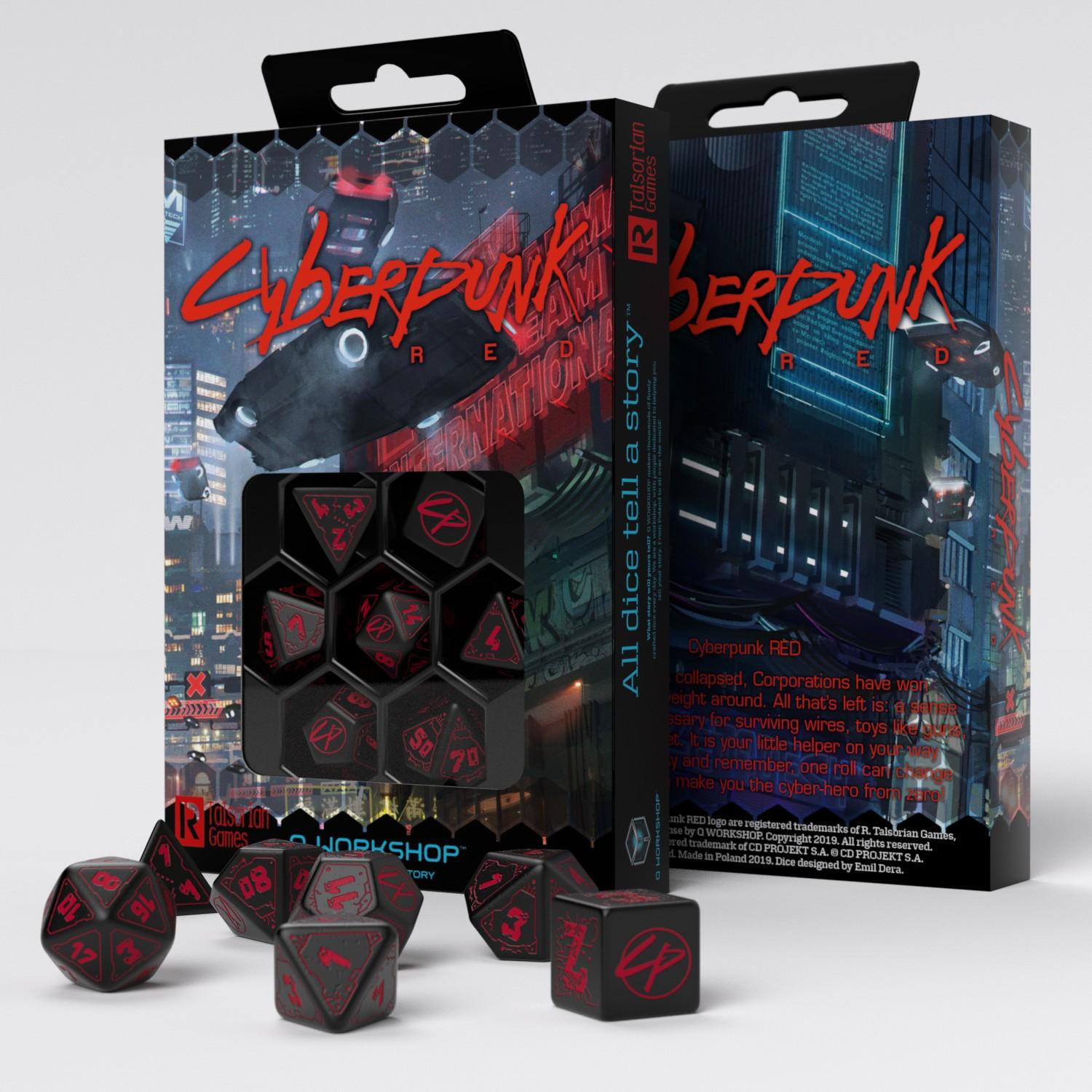 Cyberpunk Red Dice Set - Blood over Chrome (7)