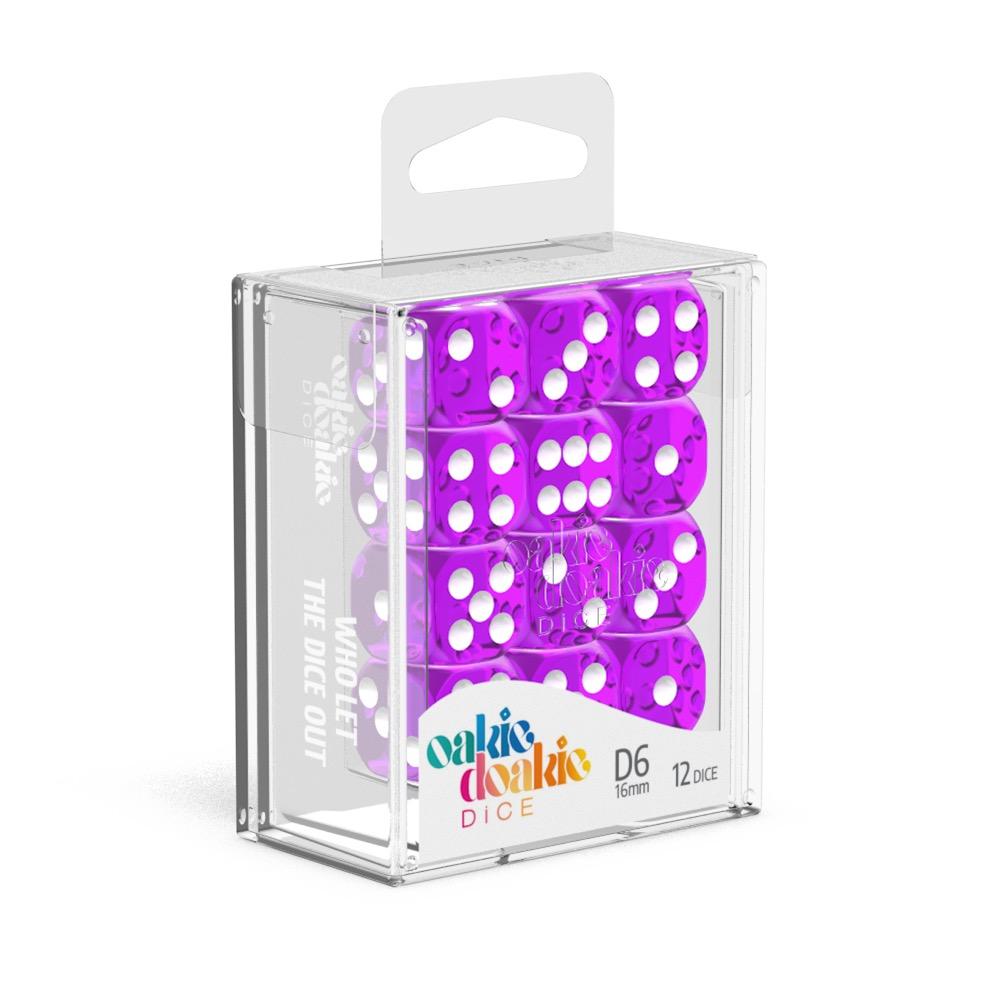 Oakie Doakie Dice W6 Würfel 16 mm Translucent - Lila (12)