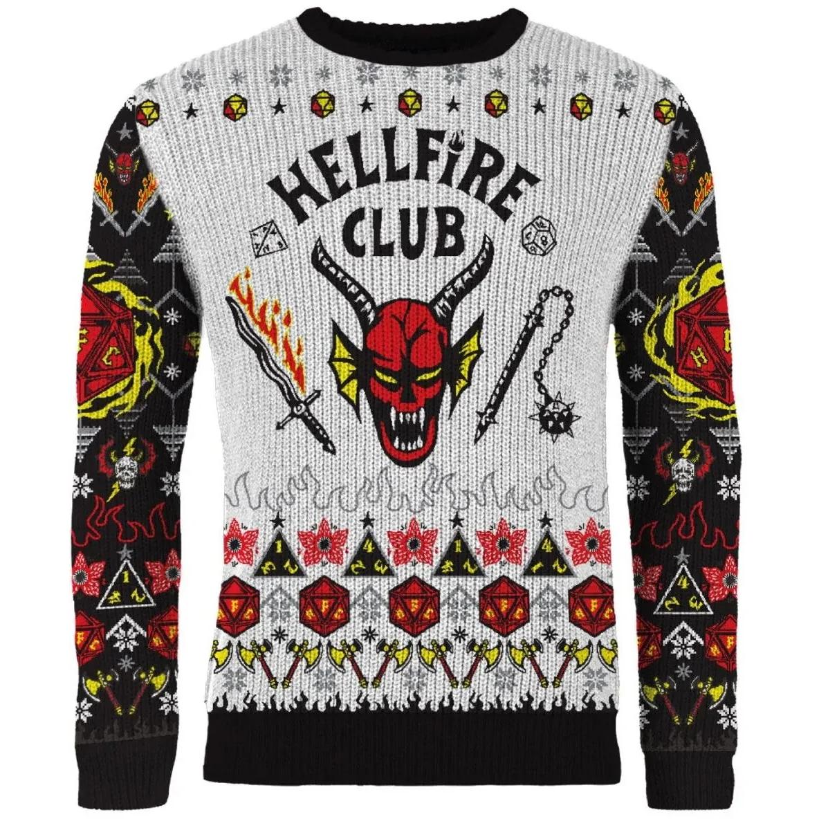 Stranger Things Hellfire Club Christmas Jumper - Größe: L