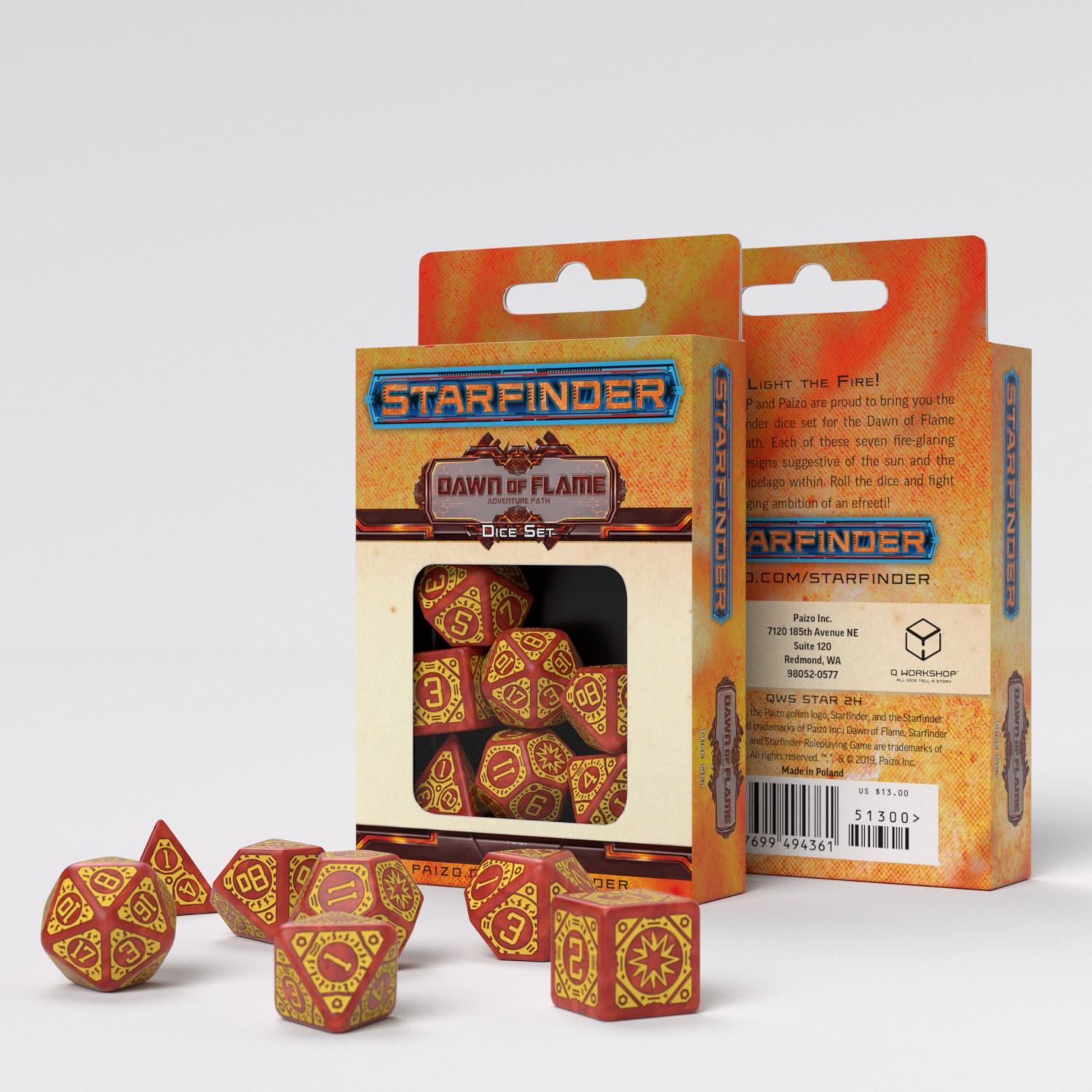 Q Workshop - Starfinder Dawn of Flame Dice Set (7)