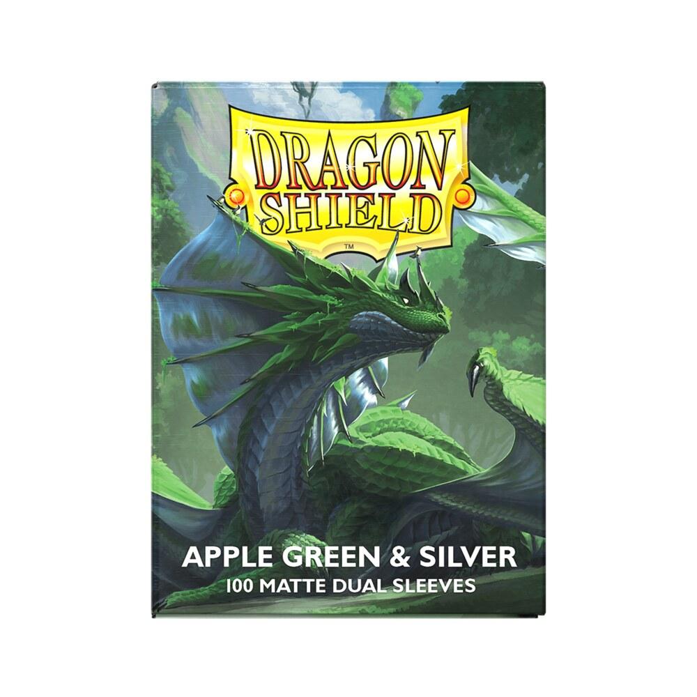 Dragon Shield - Matte Dual Standard Sleeves - Apple Green & Silver (100)