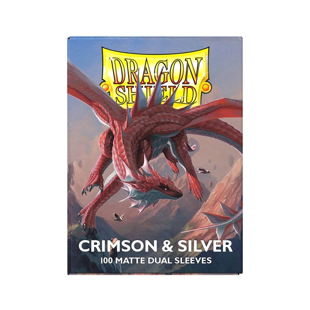 Dragon Shield - Matte Dual Standard Sleeves - Crimson & Silver (100)