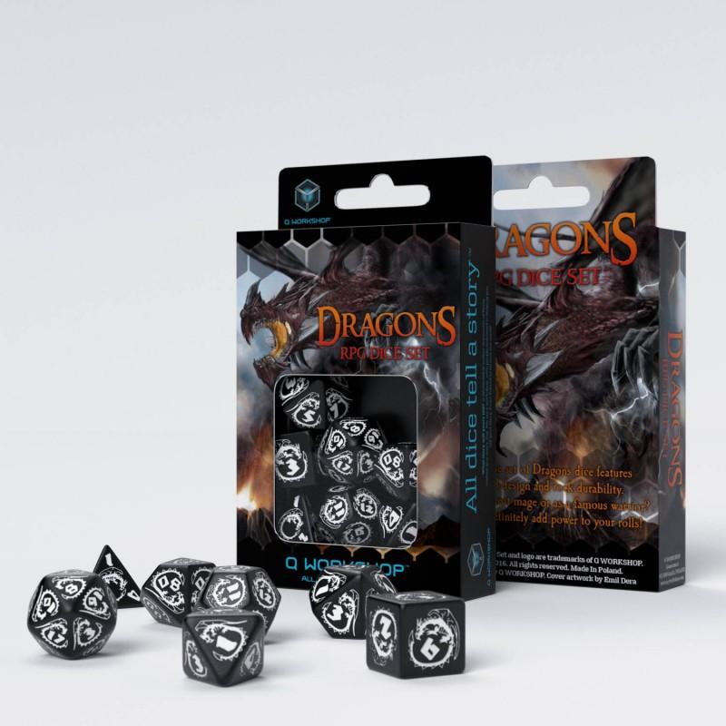 Q Workshop - Dragons Black & White Dice Set (7)