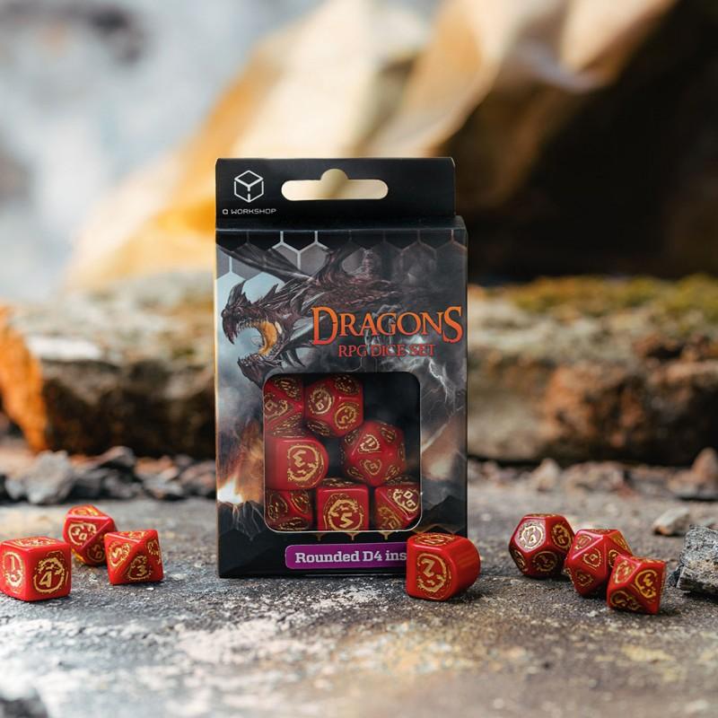 Q Workshop - Dragons Modern Dice Set Red & Gold