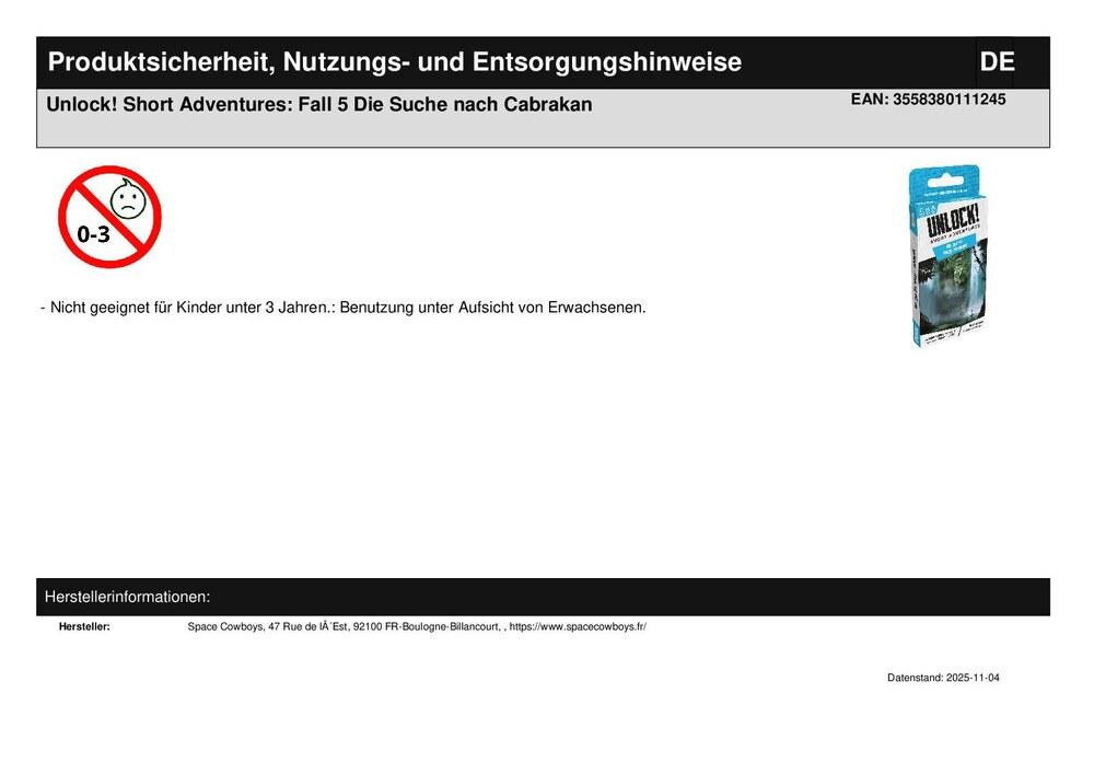 Unlock! Short Adventures: Fall 5 Die Suche nach Cabrakan