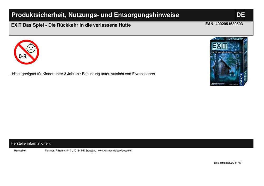 EXIT Das Spiel - Die Rückkehr in die verlassene Hütte
