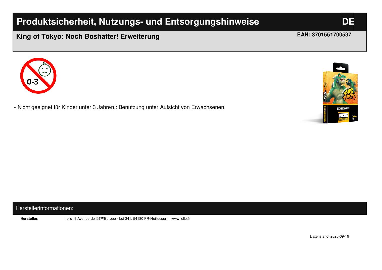 King of Tokyo: Noch Boshafter! Erweiterung