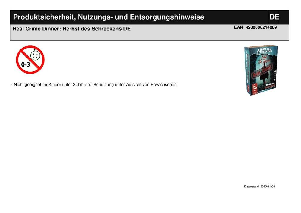 Real Crime Dinner: Herbst des Schreckens DE