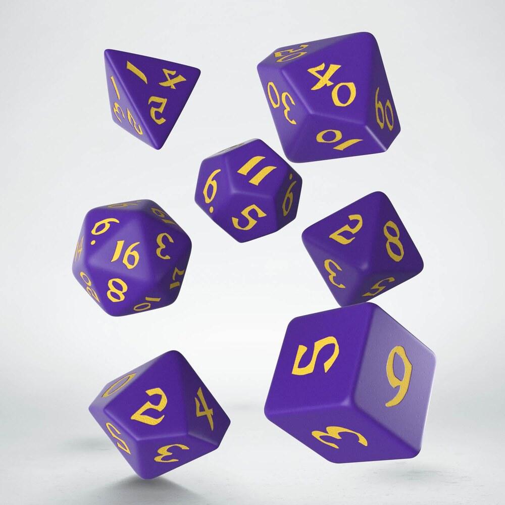 Q Workshop - Classic Runic Purple & Yellow Dice Set (7)
