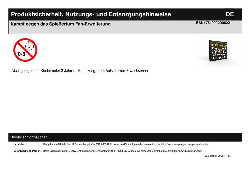 Kampf gegen das Spießertum Fan-Erweiterung