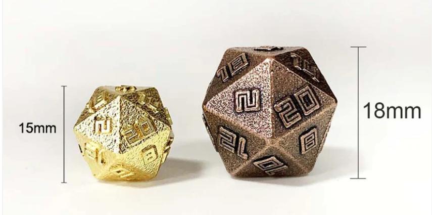 10MM Mini Metal RPG Dice Set- Ancient Silver