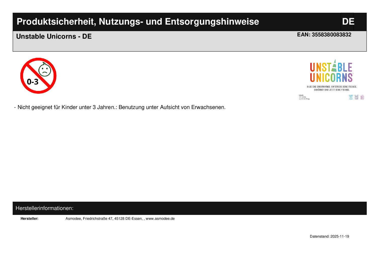 Unstable Unicorns - DE