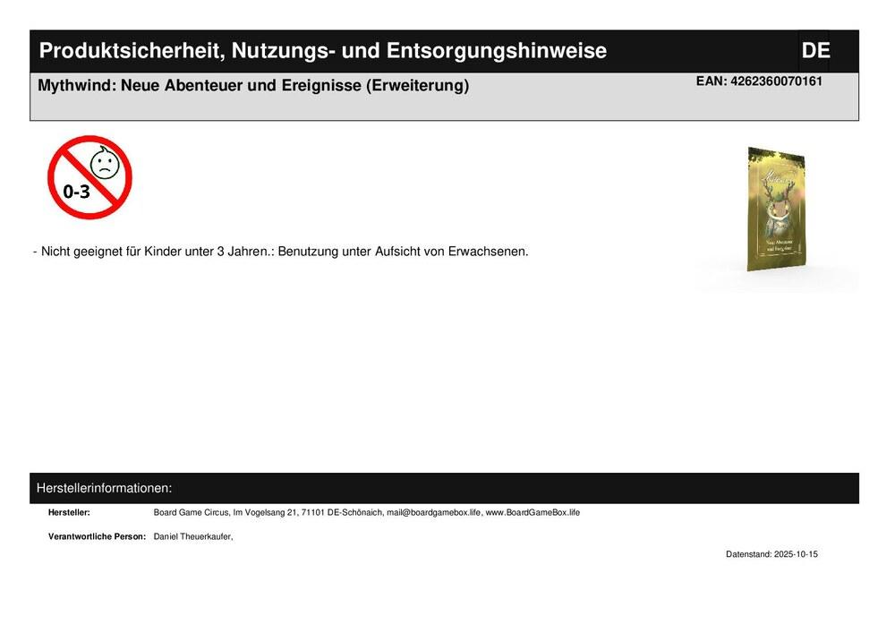 Mythwind: Neue Abenteuer und Ereignisse (Erweiterung)
