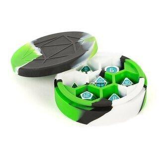 Silicone Round Dice Case Green/Black/White