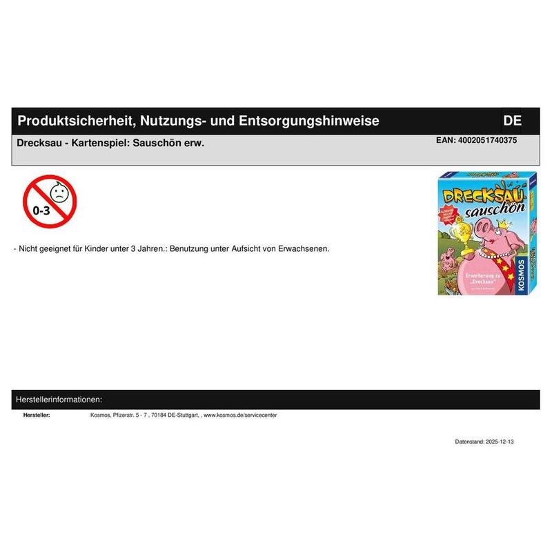 Drecksau - Kartenspiel: Sauschön erw.