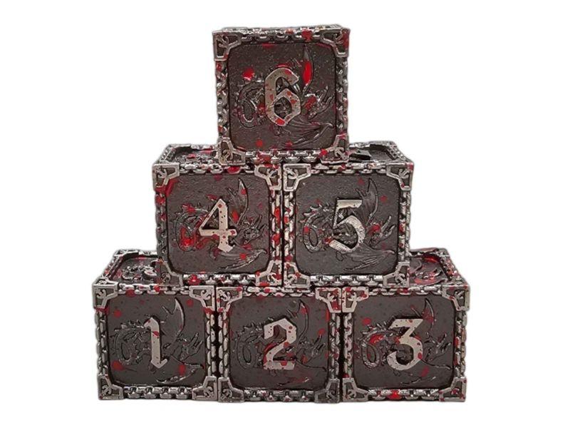 Würfelset D6: Metall Dragon (6)