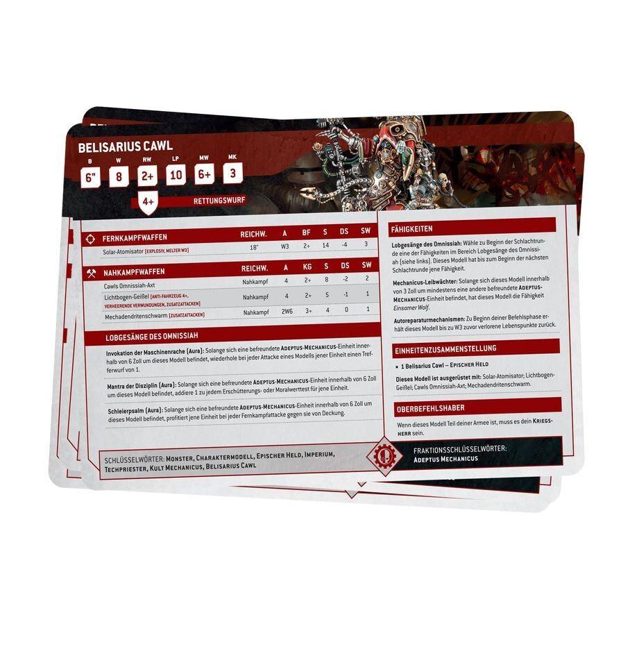 DATENBLATTKARTEN: ADEPTUS MECHANICUS (DEU)