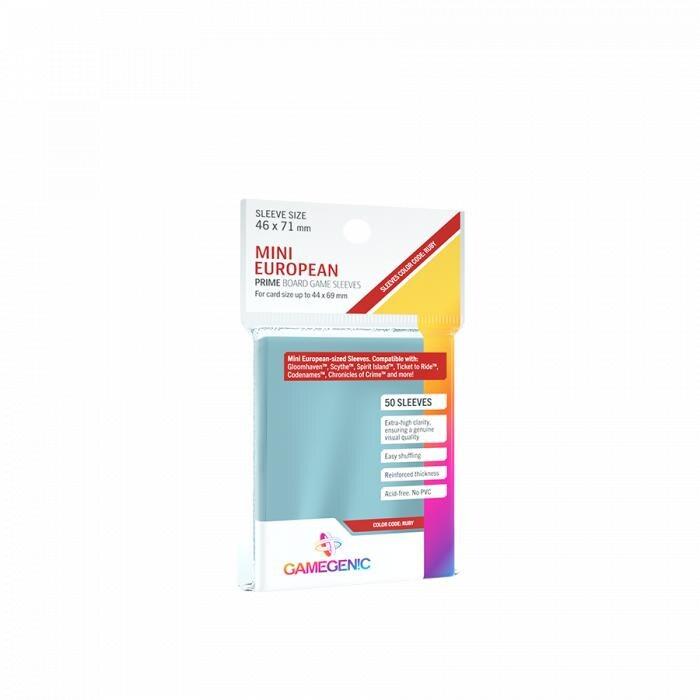 Gamegenic - PRIME Mini European-Sized Sleeves 46 x 71 mm - Clear (50 Sleeves)