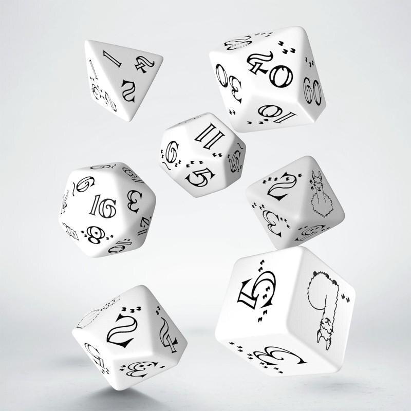 Q Workshop - Bright Llama Dice Set (White & Black)