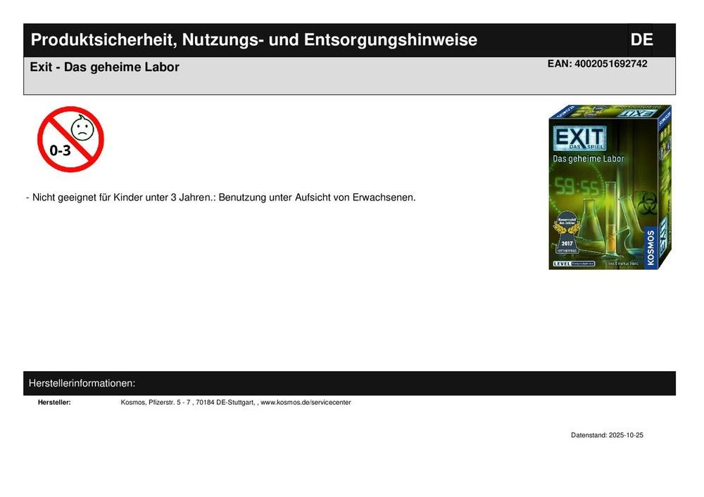 Exit - Das geheime Labor