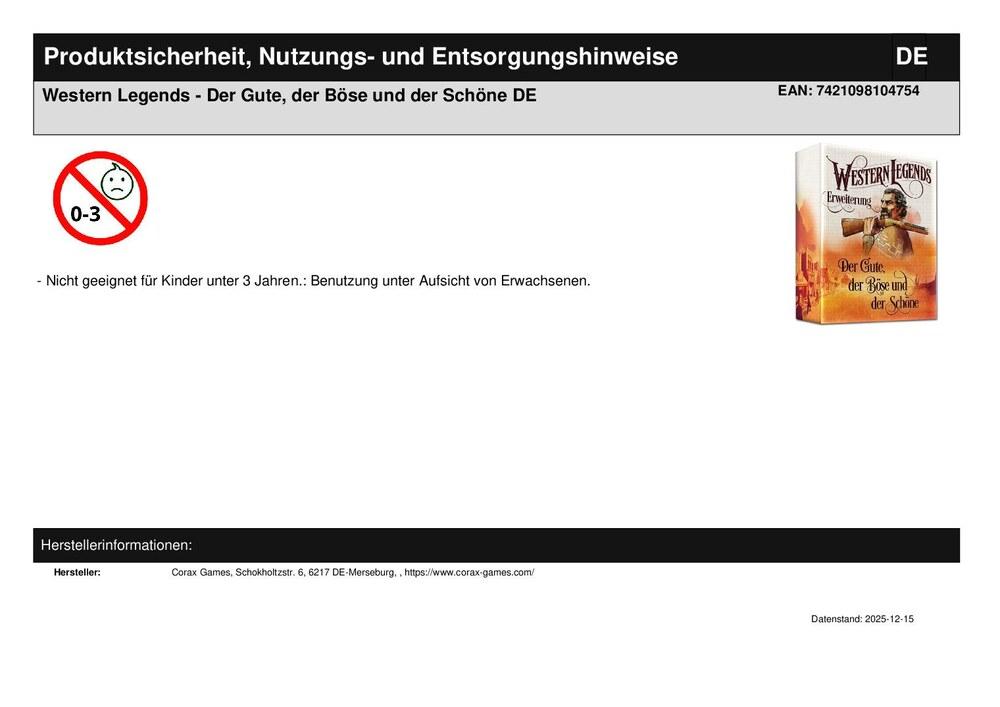 Western Legends - Der Gute, der Böse und der Schöne DE