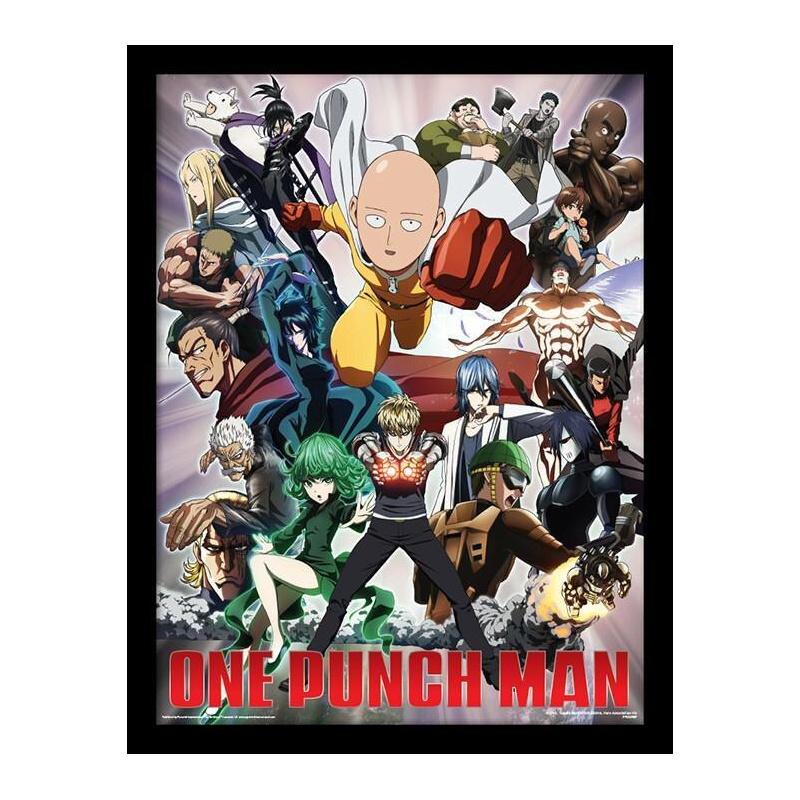 One Punch Man: Heroes and Villains 30 x 40 cm Framed Print