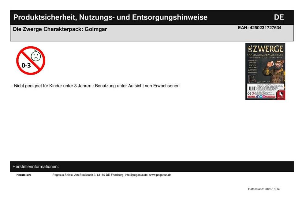 Die Zwerge Charakterpack: Goimgar