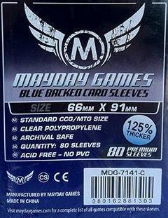 Premium BLUE Backed Sleeves (80pcs) 66x91mm