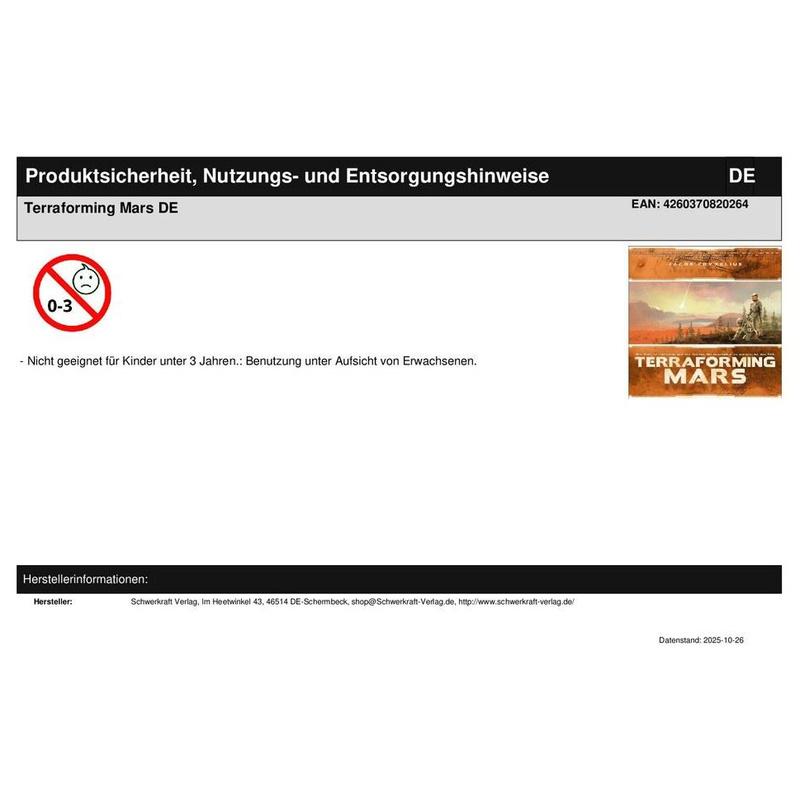 Terraforming Mars DE