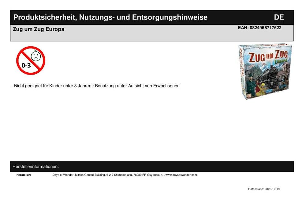 Zug um Zug Europa