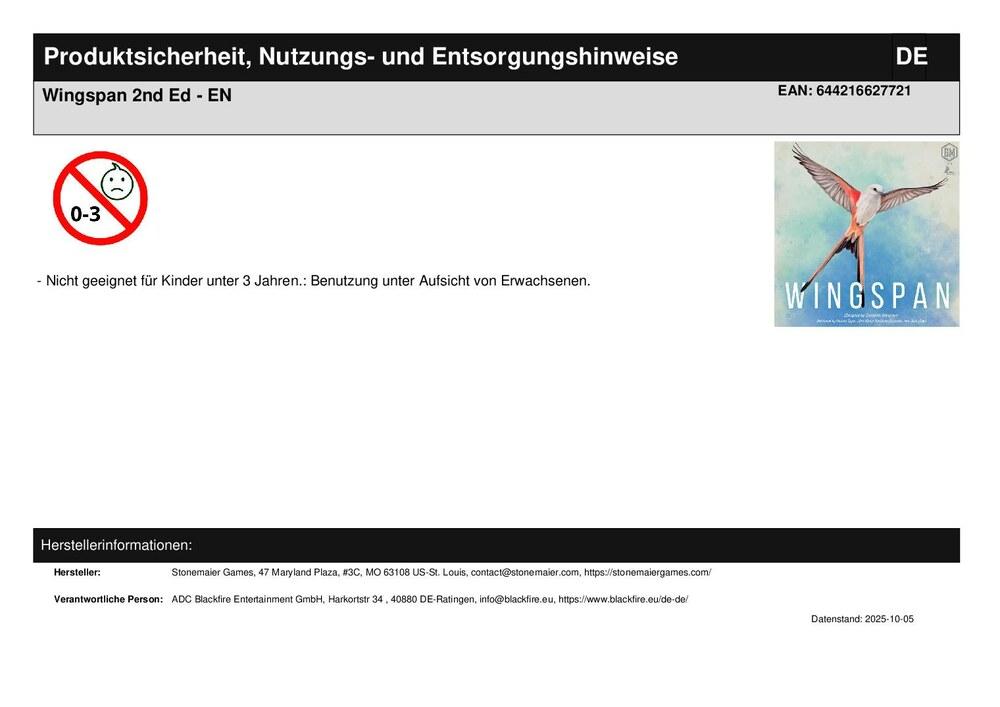 Wingspan 2nd Ed - EN