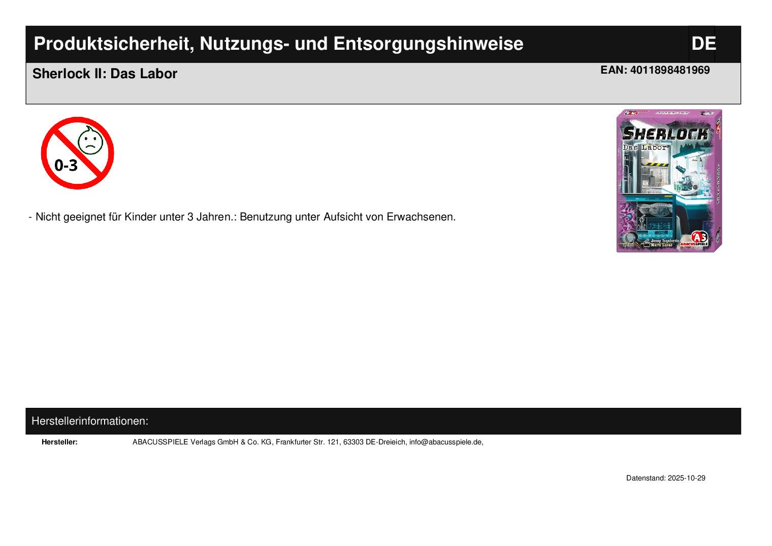 Sherlock II: Das Labor
