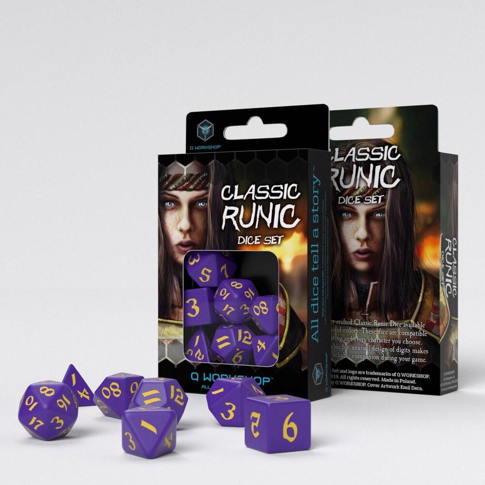 Q Workshop - Classic Runic Purple & Yellow Dice Set (7)