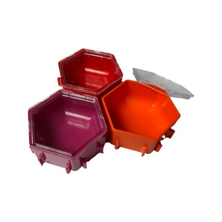 Eva & Adam Honeycomb Ressourcenschalen 3er-Set Red-Orange-Pink