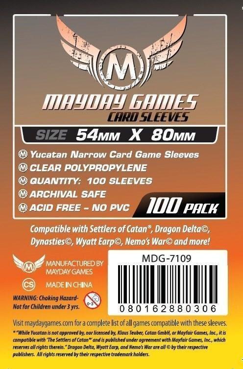 Yucatan Narrow Card Game Sleeves (100pcs) - 54 x 80mm