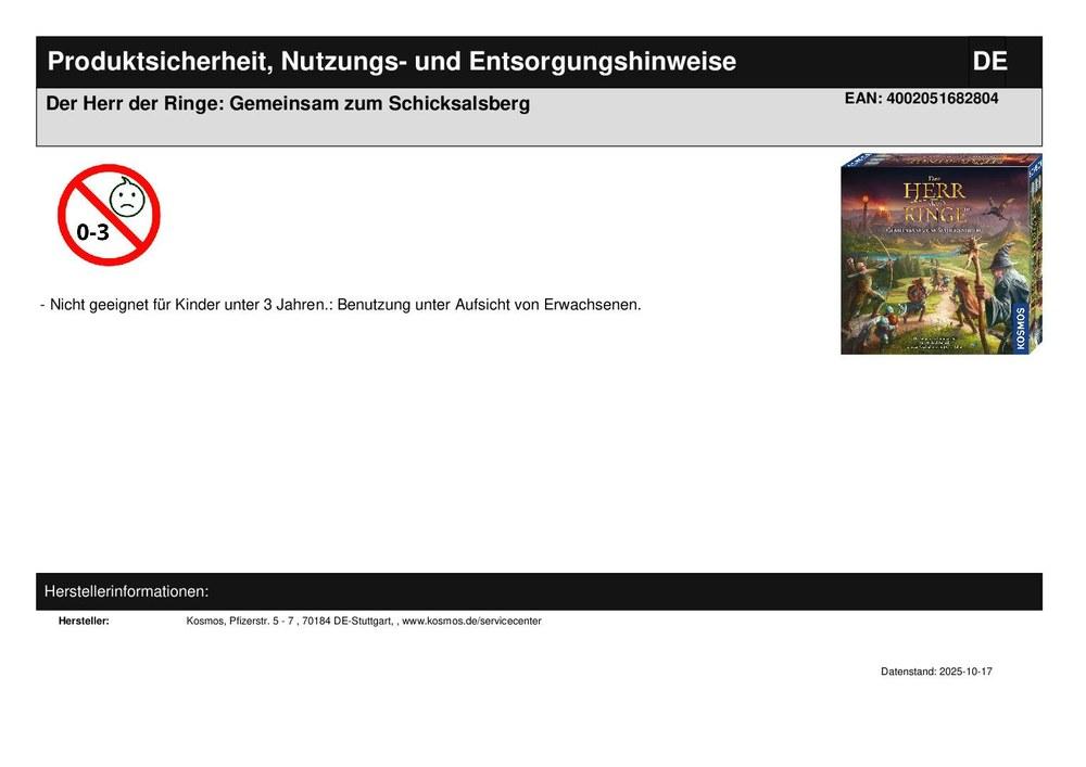 Der Herr der Ringe: Gemeinsam zum Schicksalsberg