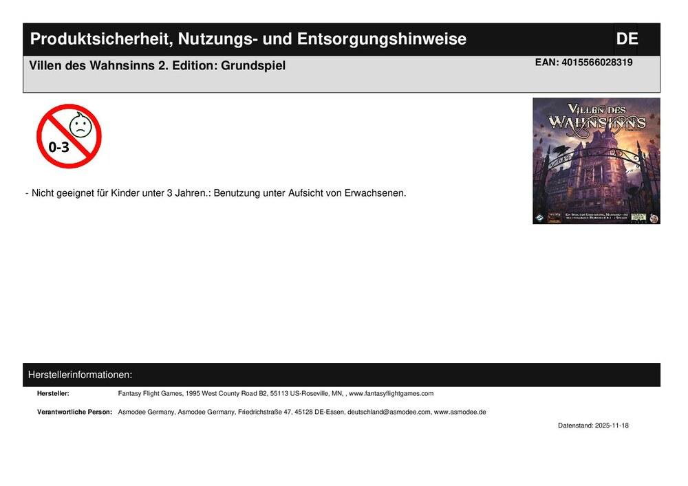 Villen des Wahnsinns 2. Edition: Grundspiel
