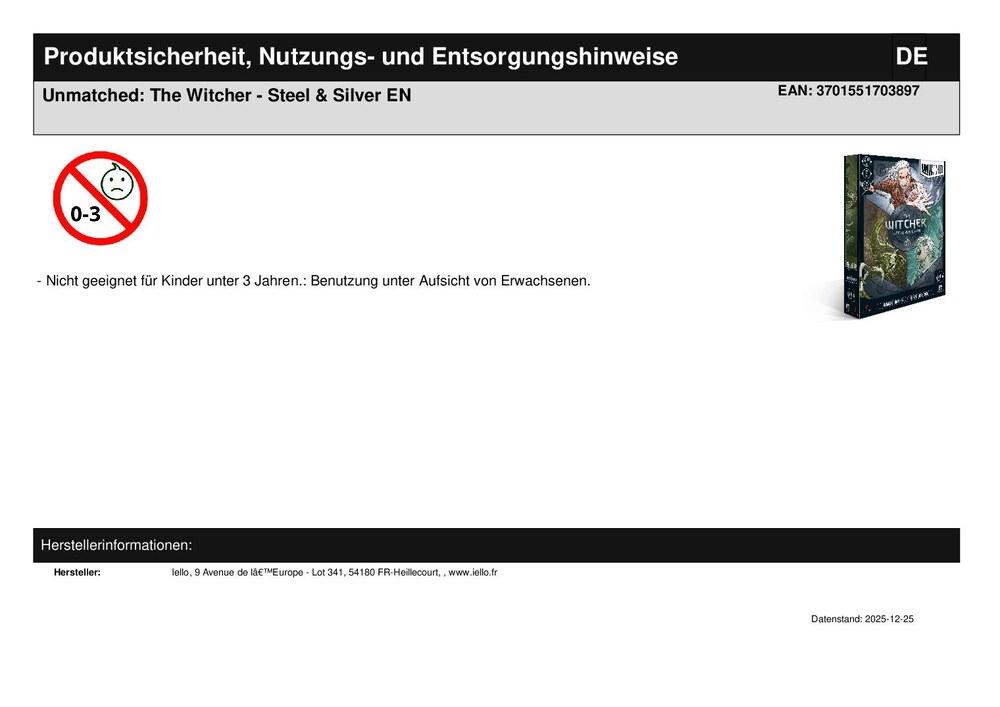 Unmatched: The Witcher - Steel & Silver EN