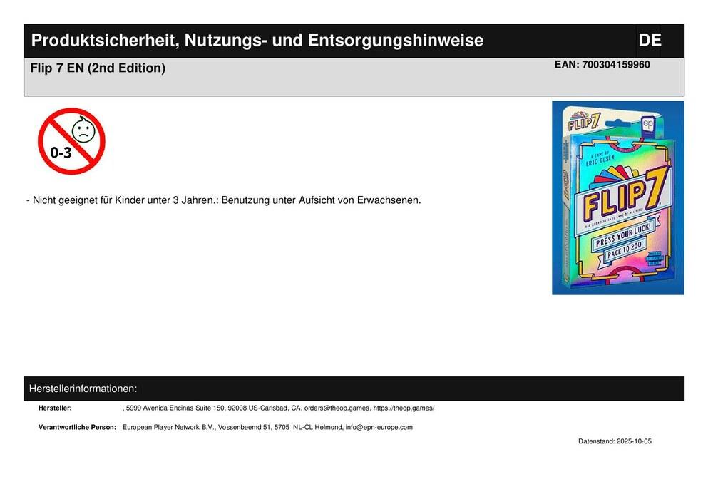 Flip 7 EN (hangable) (2nd Edition)