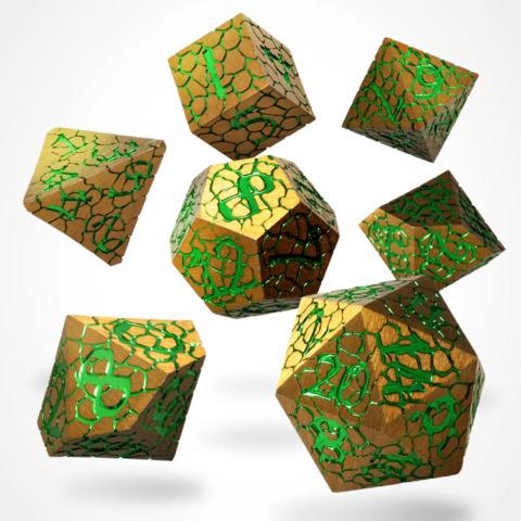 Scaleheart Gold Metal RPG Dice Set