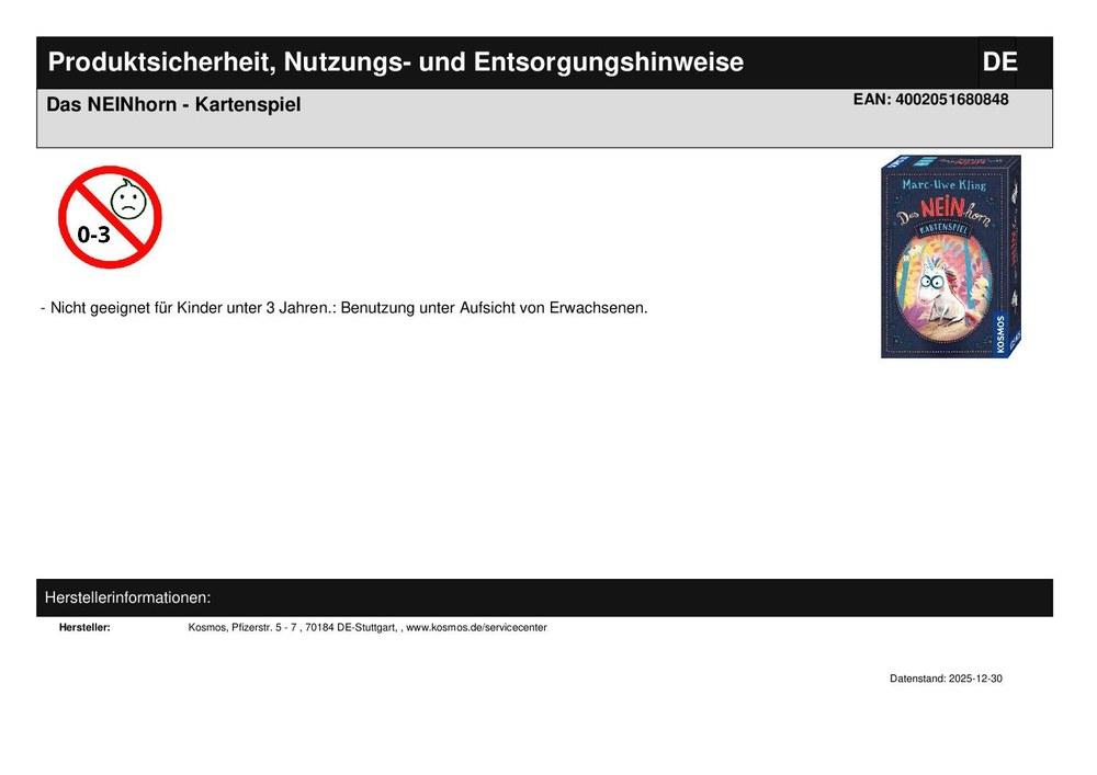 Das NEINhorn - Kartenspiel