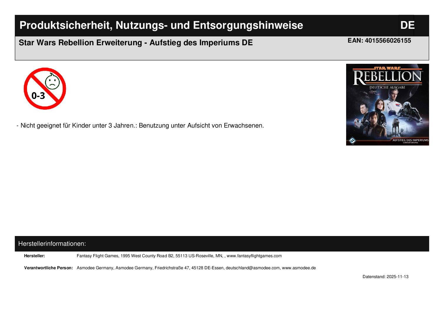 Star Wars Rebellion Erweiterung - Aufstieg des Imperiums DE