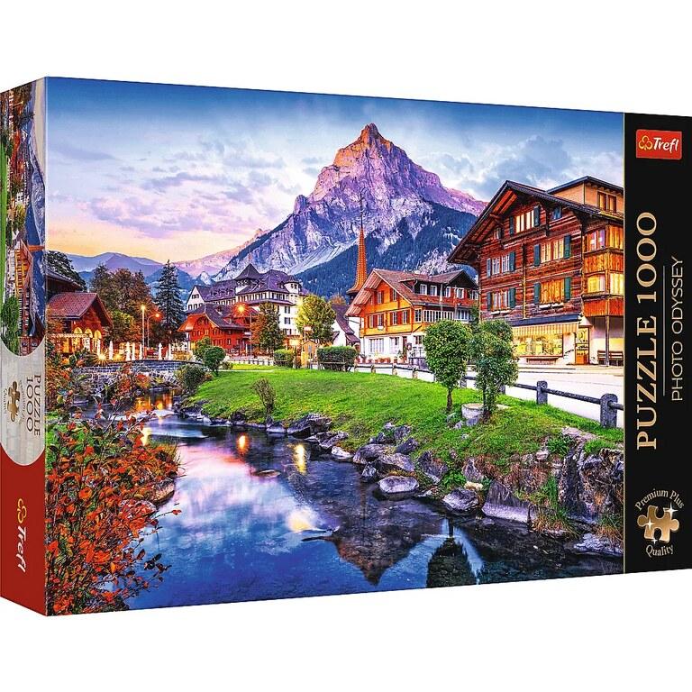 Photo Odyssey - Stadt in den Alpen, Schweiz Puzzle (Premium Plus) (1000 Teile)