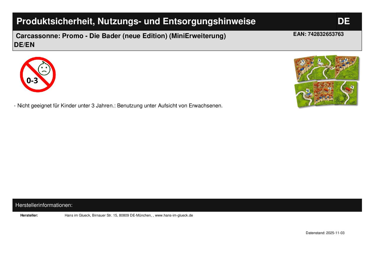 Carcassonne: Promo - Die Bader (neue Edition) (MiniErweiterung) DE/EN