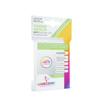 Gamegenic - MATTE Standard American-Sized Boardgame Sleeves 59 x 91 mm - Clear (50 Sleeves)