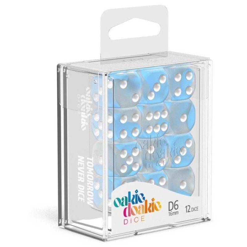 Oakie Doakie Dice W6 Würfel 16 mm Glow in the Dark - Arctic (12)