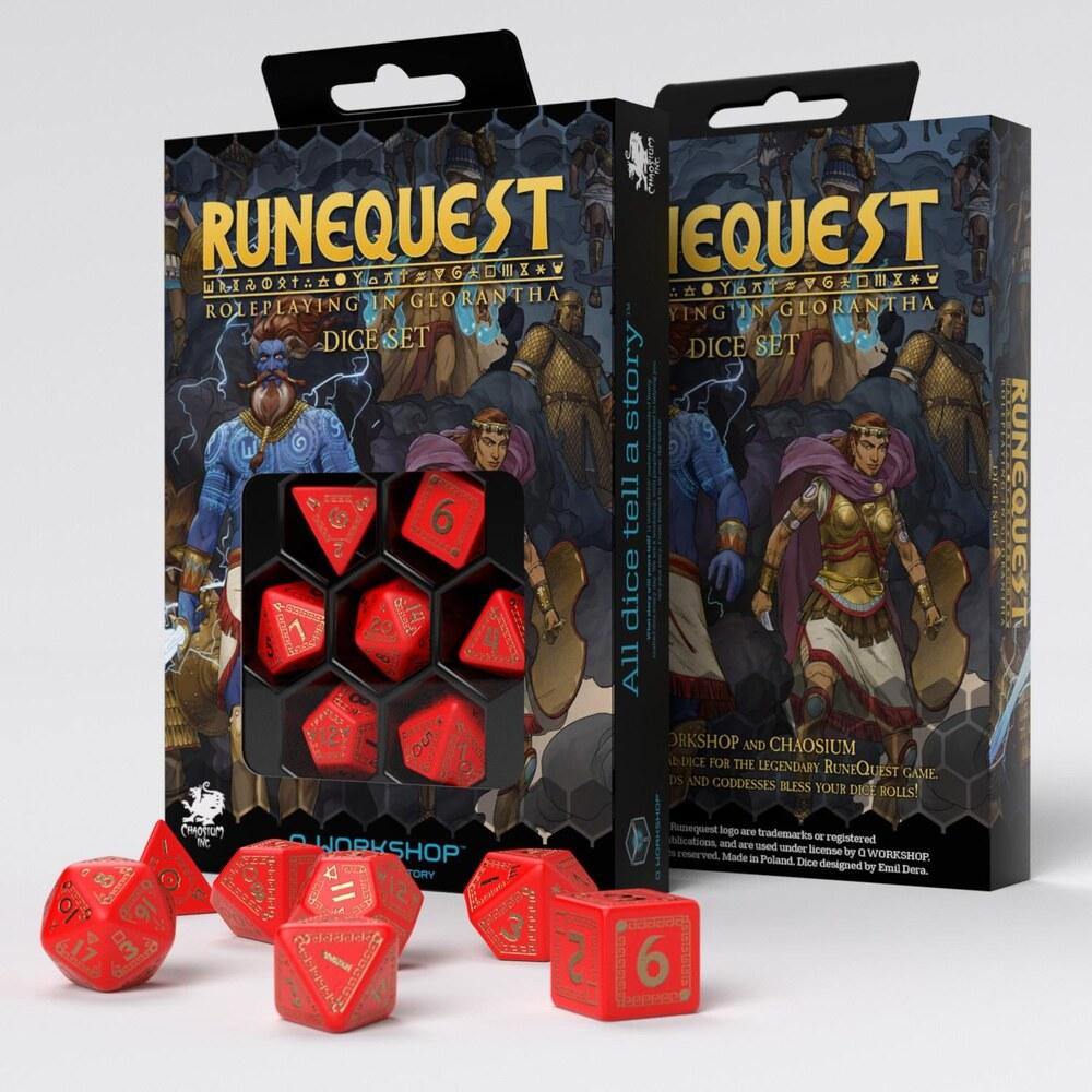 Q Workshop - RuneQuest Red & Gold Dice Set (7)