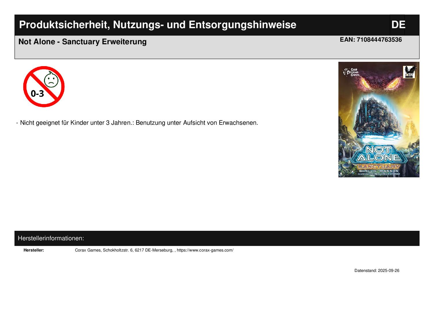 Not Alone - Sanctuary Erweiterung