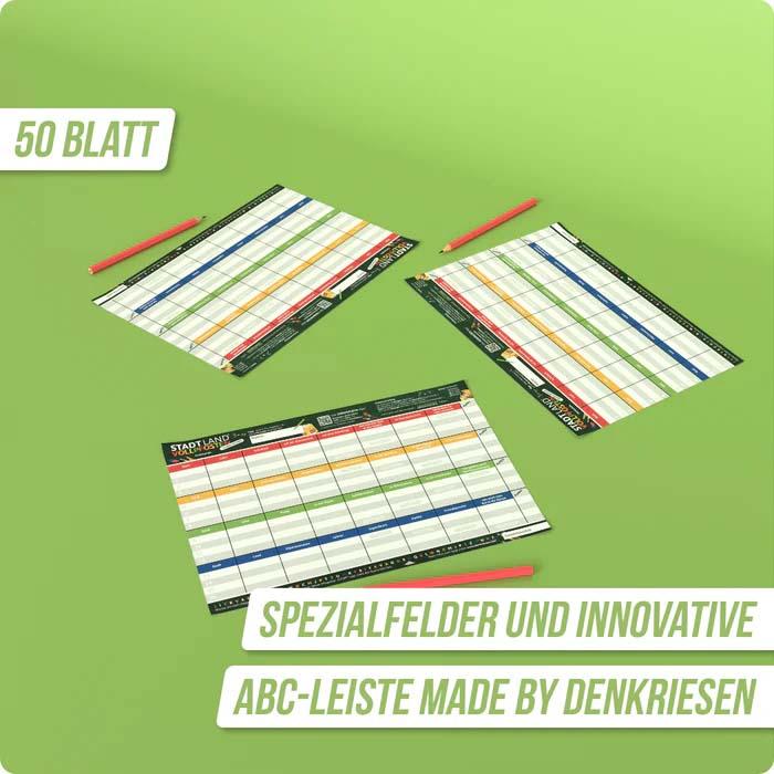 Stadt Land Vollpfosten® Spielblock - School Edition