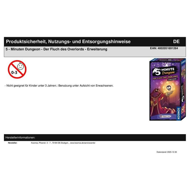 5 - Minuten Dungeon - Der Fluch des Overlords - Erweiterung
